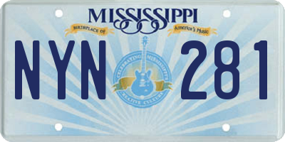 MS license plate NYN281