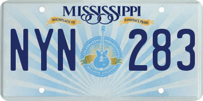 MS license plate NYN283