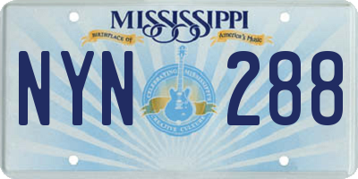 MS license plate NYN288