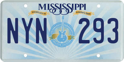 MS license plate NYN293
