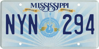 MS license plate NYN294