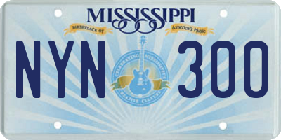 MS license plate NYN300