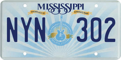 MS license plate NYN302