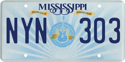MS license plate NYN303