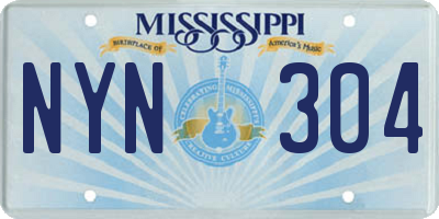 MS license plate NYN304