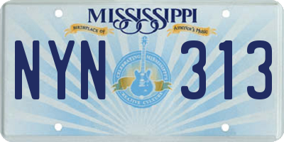MS license plate NYN313