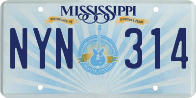 MS license plate NYN314