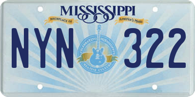 MS license plate NYN322