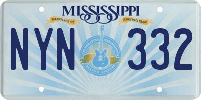 MS license plate NYN332