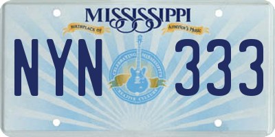 MS license plate NYN333