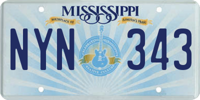 MS license plate NYN343