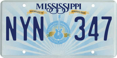 MS license plate NYN347