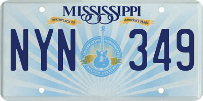 MS license plate NYN349
