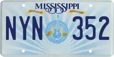 MS license plate NYN352