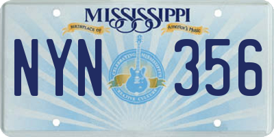 MS license plate NYN356