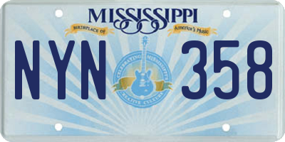 MS license plate NYN358