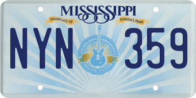 MS license plate NYN359