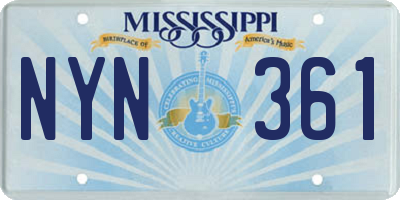 MS license plate NYN361