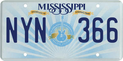 MS license plate NYN366