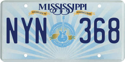 MS license plate NYN368