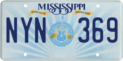 MS license plate NYN369