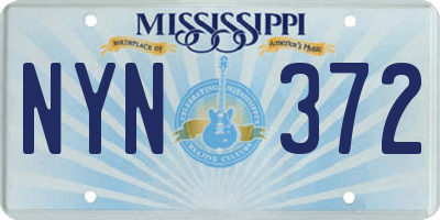 MS license plate NYN372