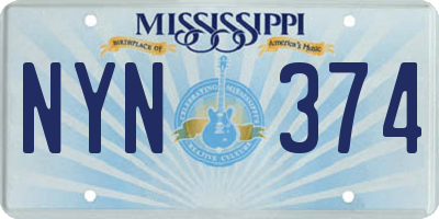 MS license plate NYN374