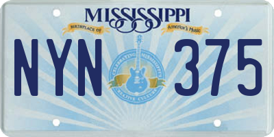 MS license plate NYN375