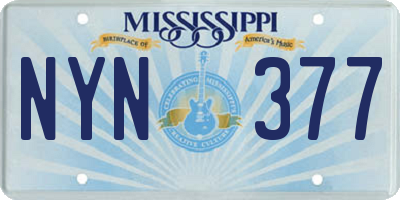 MS license plate NYN377