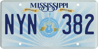 MS license plate NYN382