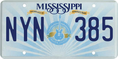 MS license plate NYN385