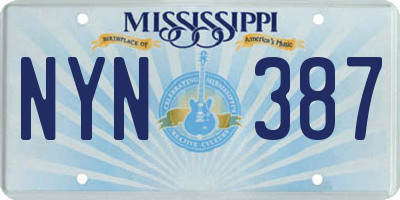 MS license plate NYN387
