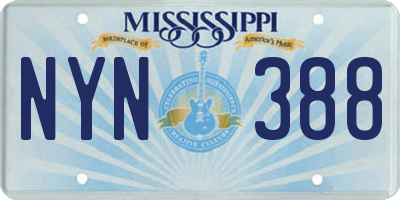 MS license plate NYN388