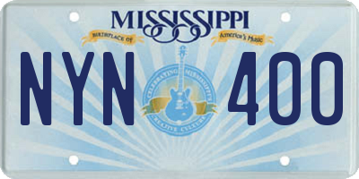 MS license plate NYN400