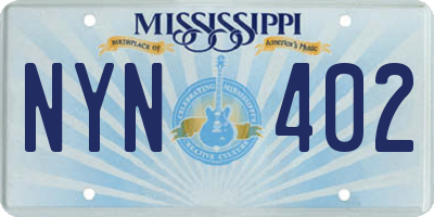 MS license plate NYN402
