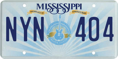 MS license plate NYN404