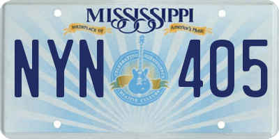 MS license plate NYN405