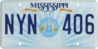 MS license plate NYN406
