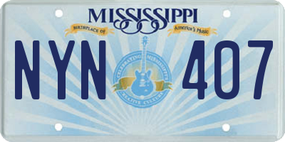 MS license plate NYN407