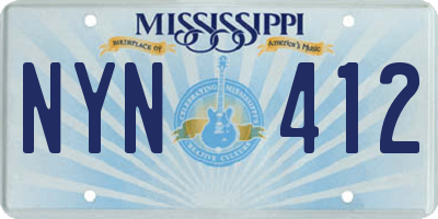 MS license plate NYN412