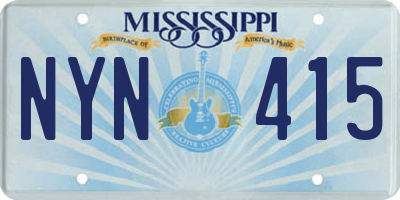 MS license plate NYN415
