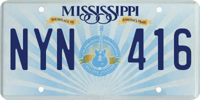 MS license plate NYN416