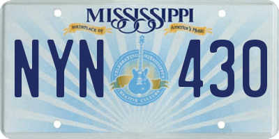 MS license plate NYN430