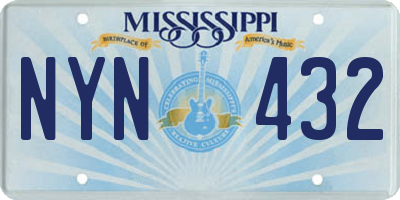 MS license plate NYN432