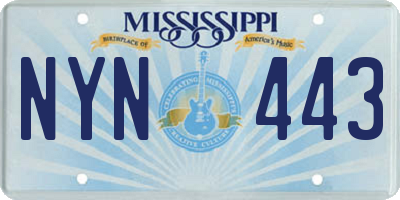 MS license plate NYN443