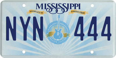 MS license plate NYN444