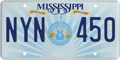 MS license plate NYN450