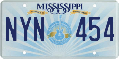 MS license plate NYN454