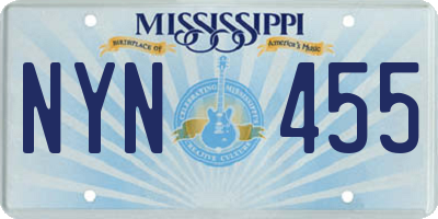 MS license plate NYN455