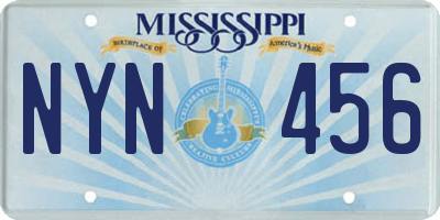 MS license plate NYN456